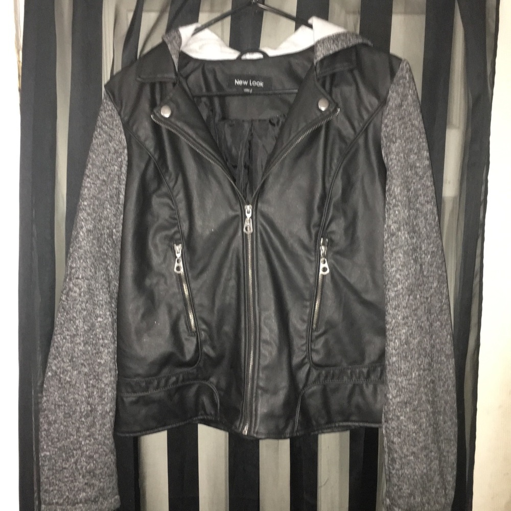 New Look Leather looking hooded jacket